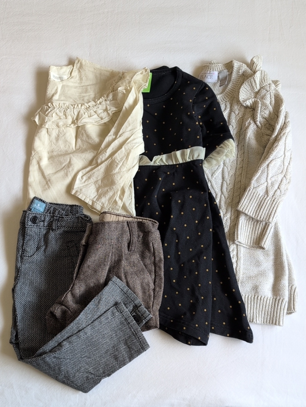 Girls 3T Preppy Academic Tweed Knit Dress Bundle 5pc Gap Next Gymboree PK Beans